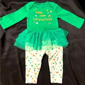 Infant St Patrick’s day outfit by just one you by Carter’s 
Size 6 months